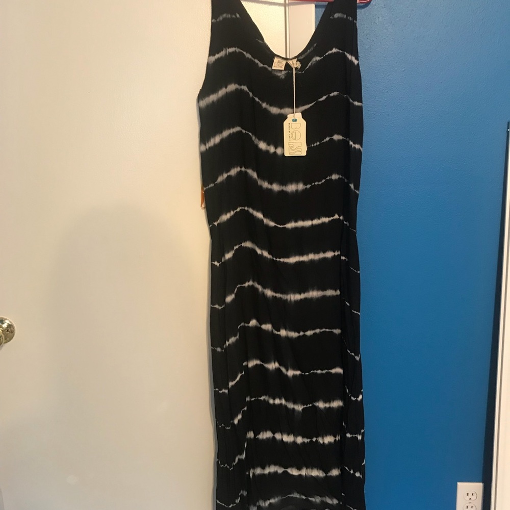 Long striped black dress